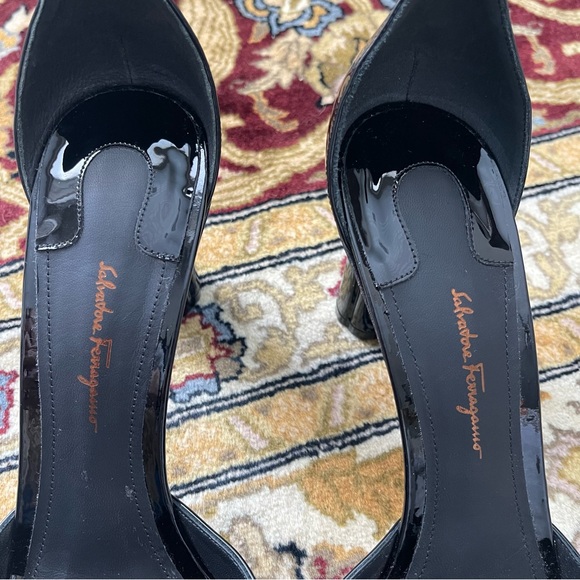 Salvatore Ferragamo Black Patent Leather Pumps - Picture 6 of 10